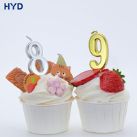 Bougies d'anniversaire personnalisées 2026 économiques, numérotées, métalliques, sur le thème de la romance, mignonnes et accrocheuses, pour petits gâteaux et cadeaux