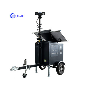 Hệ thống camera an ninh di động năng lượng mặt trời giám sát ngoài trời 4G WIFI GPS, tháp an ninh <span class=keywords><strong>CCTV</strong></span> năng lượng mặt trời - Product Image 1