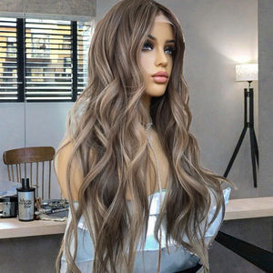 Perruque de cheveux humains bruts européens non traités Loose Wave Deep Yaki Transparent Lace Front Brown <span class=keywords><strong>Blonde</strong></span> Highlight Size La couleur varie - Product Image 5
