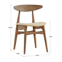 Chaise de salle à manger en bois massif avec siège rembourré, chaise d'appoint moderne pour cuisine et salle à manger, prix DDP USA