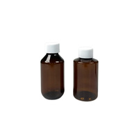 Bouteille d'emballage en plastique ambré PET de 100ml 150ml 200ml 300ml 400ml 500ml avec bouchon pour eau médecine sirop contre la toux