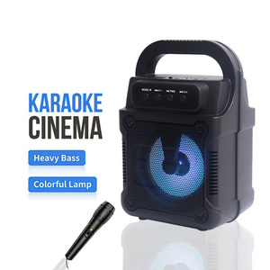 ABS-4106 ABS-4107 LED 4 inch di động màu xanh răng Loa ngoài trời không dây cột trung tâm âm nhạc Loa siêu Bass hỗ trợ thẻ TF - Product Image 1
