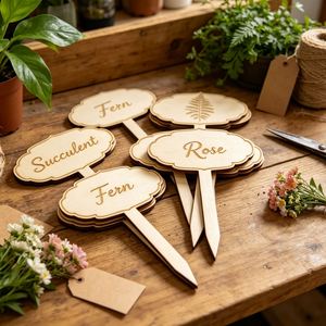 <b>Wooden</b> Handmade Plant Marker Personalised Garden Plant <b>Stake</b> Custom Plant Label Flower Gift Tag Gardening Accessories Easy - Product Image 1
