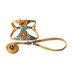 Nouvel Arrivage Ensemble Harnais et Collier pour Chien Motif Nœud Papillon Mont Fuji, Léger, pour la Promenade des Chiots, Vente Directe Usine - Product Image 2