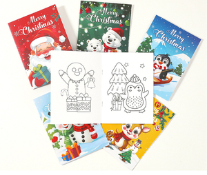 Alta calidad personalizado 6 uds por juego actividad para colorear libros de dibujo de dibujos animados SERIE DE Navidad libros para colorear puntadas de sillín encuadernadas - Product Image 4