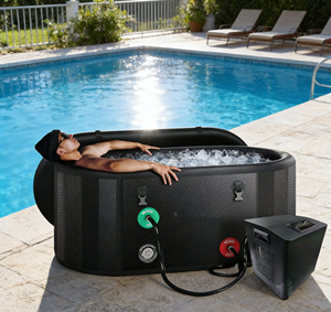 Bain de glace personnalisé grande capacité avec refroidisseur et filtre à eau, bain froid gonflable ovale - Product Image 1