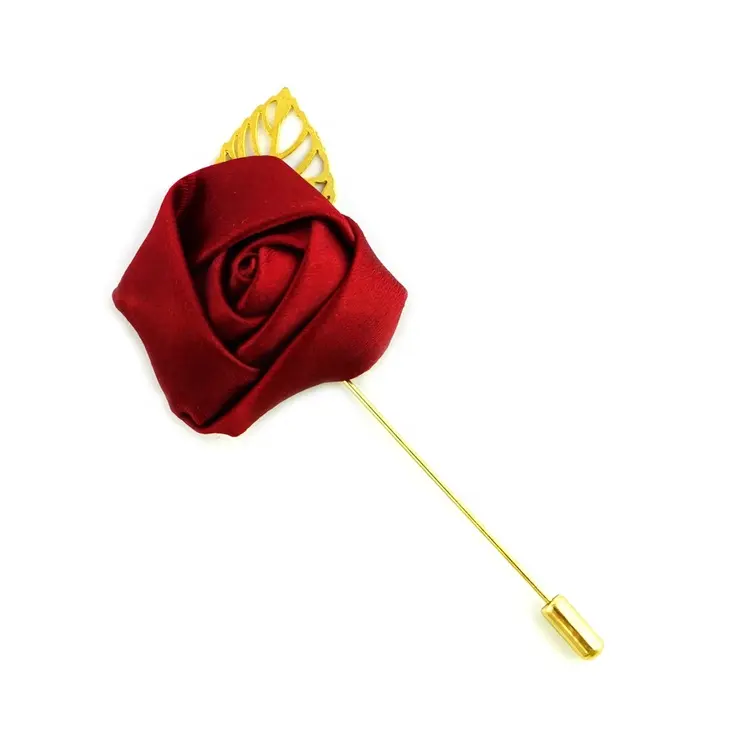 Custom Rose Flower Lapel Pins Handmade Wedding Party Brooch For Wholesale