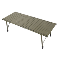 Table de camping pliable moderne pour barbecue et pique-nique, légère, réglable en hauteur, avec structure en aluminium, pour l'extérieur et le jardin