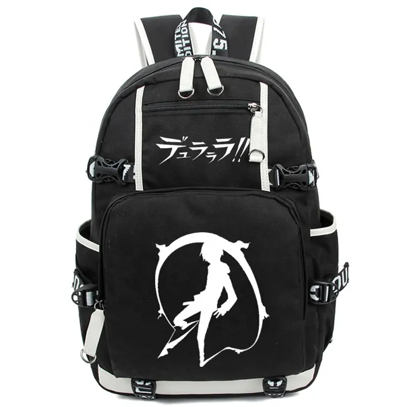 Mochila de Nylon para ordenador portátil de estudiantes, morral de viaje de gran capacidad de Anime Durarara