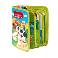 Thème de la ferme 10 pages Montessori tissu livre calme livre sensoriel enfant en bas âge livre occupé pour garçons et filles