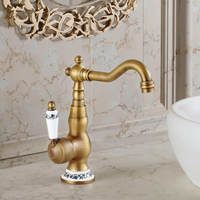 Robinet de salle de bain en laiton à tige unique, style antique moderne, thermostatique, mitigeur de lavabo, noyau en céramique en laiton