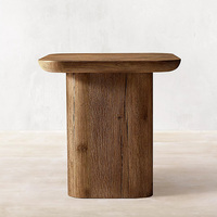 Chaise de loisirs, table centrale en bois, table d'appoint en bois massif, table d'appoint en chêne marron et noir pour le salon