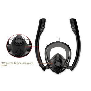 Consiglia occhialini nuoto con doppi tubi snorkel maschera subacquea per adulti freedive snorkel con supporto per fotocamera - Product Image 5