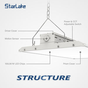 यूएस स्टॉक 3000k 4000k 5000k cccct चयटेबल नेतृत्व रैखिक हाई बे लाइट 170 m/w हाइबे 300w गोदाम के लिए औद्योगिक दीपक - Product Image 2