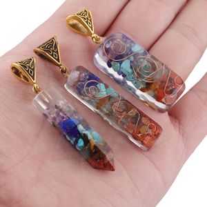 Orgone năng lượng bảy Chakra con lắc tinh thể mặt dây chuyền đá tự nhiên 7 Chakra sỏi Vòng cổ cho phụ nữ người đàn ông đồ trang sức - Product Image 6