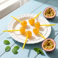 Gezonde Snack Pomelo Melkzuur Fruit Sap Chia Zaad Bolvormige Harde Snoep Lollipop Enkelverpakking voor Feestcadeau