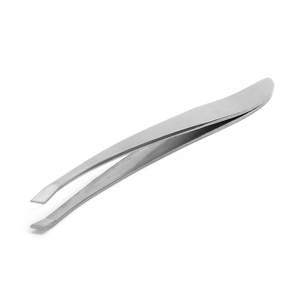 Pince à épiler biseautée pour sourcils de qualité supérieure, faite à la main, en acier inoxydable, couleur personnalisée, poignée confortable - Product Image 1