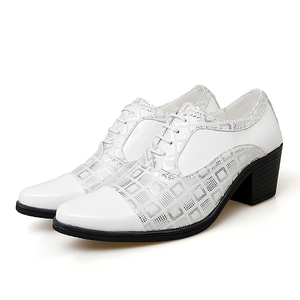 Mocassins en cuir Oxford décontractés pour hommes, style bottes, rehaussants, confortables, à bout pointu, semelle intérieure antidérapante, à enfiler, pour le printemps - Product Image 1