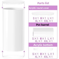 Boîte de présentation cylindrique transparente en acrylique moderne à fond creux pour mariages, festivals, support de présentation blanc porcelaine de style moderne