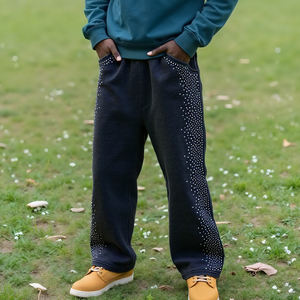 Abbigliamento sportivo con strass su misura e pantaloni Casual <span class=keywords><strong>in</strong></span> cotone Casual per <span class=keywords><strong>uomini</strong></span> e <span class=keywords><strong>donne</strong></span> sciolti e comodi per l'autunno - Product Image 2