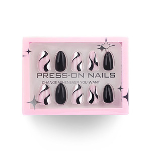 Nuevo Juego de 30 <span class=keywords><strong>Uñas</strong></span> Acrílicas Minimalistas de Alta Gama con Forma de Almendra Corta para Dedos, <span class=keywords><strong>Uñas</strong></span> Postizas Artificiales - Product Image 6