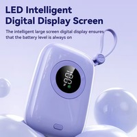 Batteries externes à charge ultra-rapide avec câble intégré, affichage LED en plastique, chargeur de grande capacité 10000 mAh