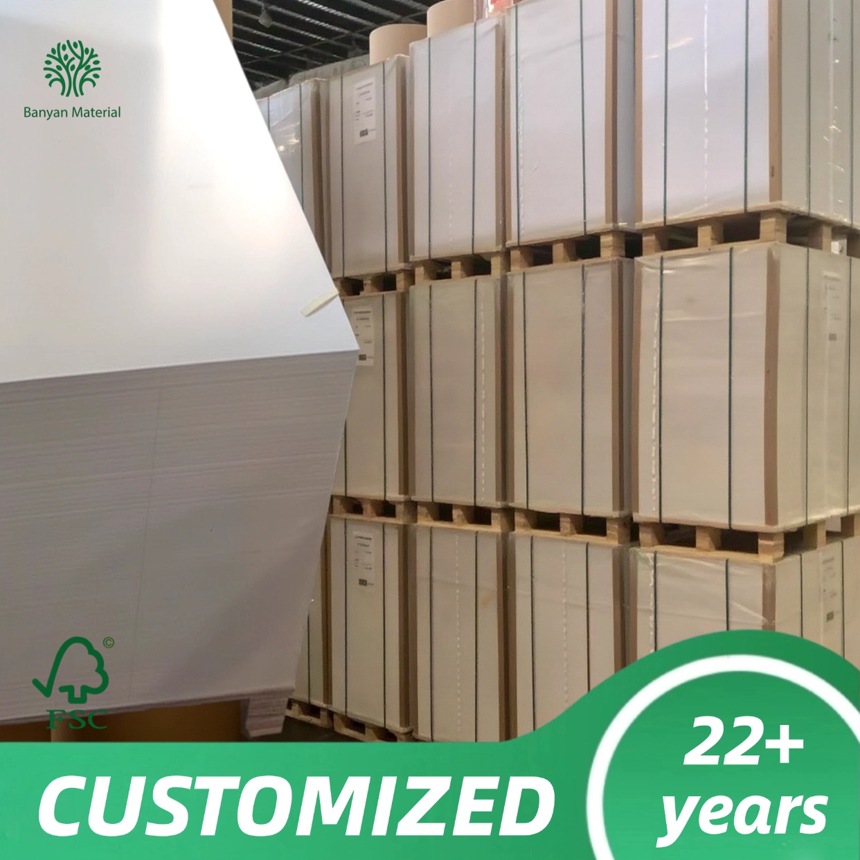 Factory Direct Sale Ningbo Fold Paper Board C1S Coated 250gsm 300gsm 350gsm Gc1 Fbb Ivory Board Bleach Card 170gsm-400gsm
