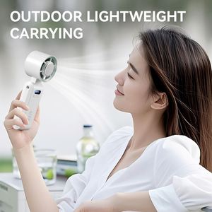 <b>Usb</b>-C Rechargeable Neck 199 Levels Digital Display Silent Handheld Cooling Fan for Outdoor Activities - Product Image 6