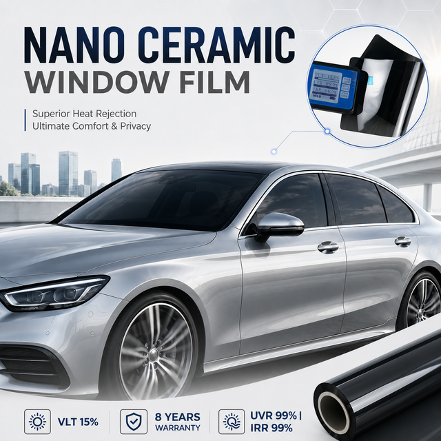 Nano Ceramic Window Film IRR 99% High Heat Rejection Automotive Solar Tint Film  Luxury Car Window Protection Long Warranty Roll