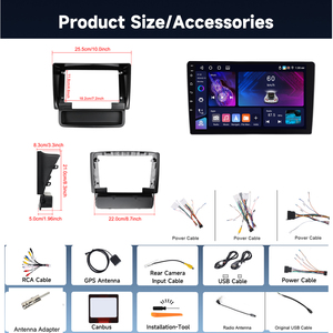 Autoradio Android Podofo 10 pouces 2 Din Carplay Android Auto GPS pour Renault <span class=keywords><strong>Trafic</strong></span> 2010-2014/ <span class=keywords><strong>Opel</strong></span> Vivaro/Nissan Primastar OEM - Product Image 6