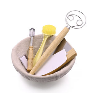 Panier rond de 9 pouces grattoir à pain boiteux Bosses coupe-pâte brosse propre panier à pain ensemble pour panier de kit de fermentation - Product Image 1