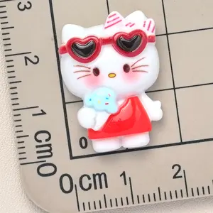 Kawaii flatback kartun kucing kecil jimat resin aksesori untuk ponsel rantai liontin buatan tangan jepit rambut DIY membuat bahan