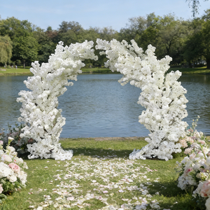 Arche <span class=keywords><strong>de</strong></span> fleurs artificielles en cerisier rose et blanc <span class=keywords><strong>de</strong></span> 7 à 10 pieds pour la décoration <span class=keywords><strong>de</strong></span> fêtes et <span class=keywords><strong>de</strong></span> mariages, vente en gros - Product Image 1