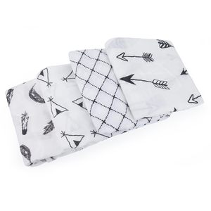 110*120 cm Stock Ready 138 G/pc gasa 70% bambú 30% algodón muselina 2 capas bebé suave impreso manta Swaddle Wrap recepción - Product Image 2