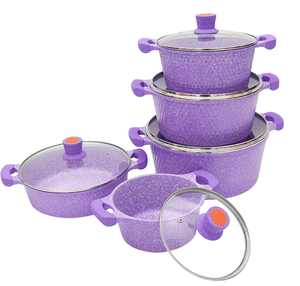Ensemble de 10 pièces de casseroles, faitouts, poêles à frire et poêles à sauter en aluminium moulé sous pression Zunke - Product Image 1