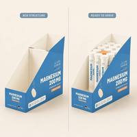 Boîte en carton alimentaire à couvercle rabattable, prête à l'emploi, avec logo personnalisé, pelliculage mat, pour emballage de présentation de suppléments nutritionnels en détail
