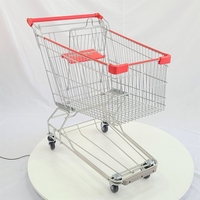 Chariot de magasinage à 4 roues avec cadre en fer robuste à l'extérieur pour les achats de légumes en acier plastique durable