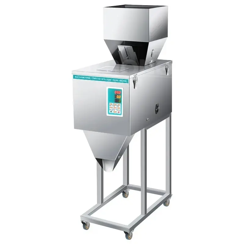 1-999 ग्राम स्वचालित बैग पाउडर फिलर ग्रेन्युल वजनी भरने की मशीन का उपयोग चाय बीज अनाज खाद्य पैकेजिंग मशीन के लिए किया जाता है