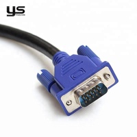 Kabel Ekstensi VGA Female ke Female 15 Pin DB15 Konektor Biru dengan Sekrup Kabel Berpelindung Ganda untuk Monitor dan Proyektor
