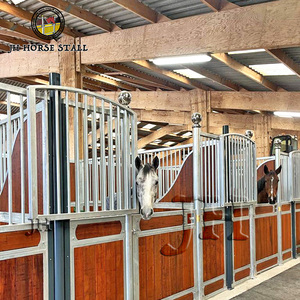 Box de luxe autoportante en bambou de style européen pour écurie de chevaux, avec panneaux frontaux de stalles de chevaux permanents et porte hollandaise - Product Image 4