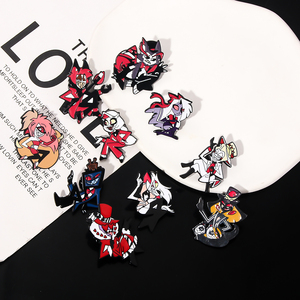 Hot Anime Personajes Pin Insignia Hazbin <span class=keywords><strong>Hotel</strong></span> Lindo Metal Colgante <span class=keywords><strong>Broche</strong></span> Insignia Broches de solapa - Product Image 1