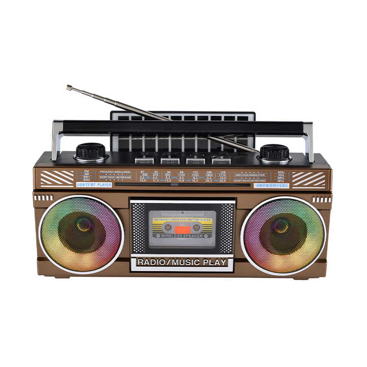 MLK-8246 Radio retro Difuzor Blue Tooth Radio cu antena portabila reincarcabila cu lumina disco