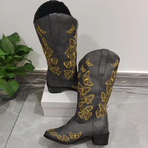 <span class=keywords><strong>Stivali</strong></span> da Cavaliere da <span class=keywords><strong>Donna</strong></span> Stile Western Cowboy con <span class=keywords><strong>Tacco</strong></span> <span class=keywords><strong>Basso</strong></span> e Logo Personalizzato in Dropshipping - Product Image 4