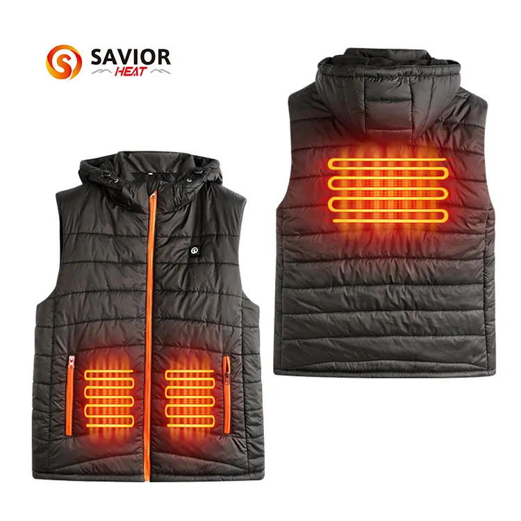 High Quality 4XL Fleece Black Men's Clothing Vest Jackets Unisex Battery Pack USB Electric Heated Work Motorcycle Jacket