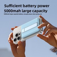 Cargador Inalámbrico Magnético Ultrafino de 10000mAh con Soporte de Plástico y Cordón, Batería Externa Compacta con Acabado Pintado para Carga Rápida 3C