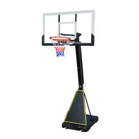 Papan Belakang 54 "Kaca Tempered, Dudukan Basket Hoop Basket Kompetisi 5v5, Basket Jalan Luar Ruangan Dapat Digerakkan