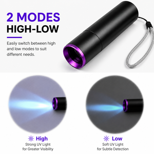 Linterna UV de Bolsillo de 3W con Filtro ZWB2 de 365nm, Recargable por USB-C, Resistente al Agua, Detección de Tinta Invisible, <span class=keywords><strong>Luz</strong></span> <span class=keywords><strong>Negra</strong></span> - Product Image 4