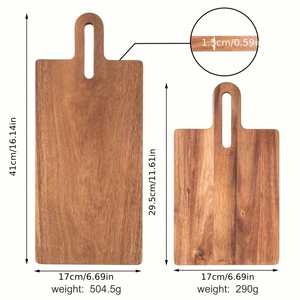 Acacia Wood Customizable End Grain Cutting 1.5Cm Thick Dishwasher Safe Pizza & Cheese Board Western Steak Chopping Block - Product Image 2
