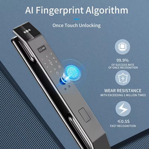 Serrure intelligente contrôlée par l'application Tuya, reconnaissance faciale 3D et empreintes digitales, clavier numérique à écran tactile, code clé pour porte en bois, usage domestique - Product Image 4