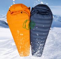 Sac de couchage tactique premium en ripstop, réversible infrarouge, type momie, avec garnissage en duvet d'oie pour le camping et les voyages en extérieur